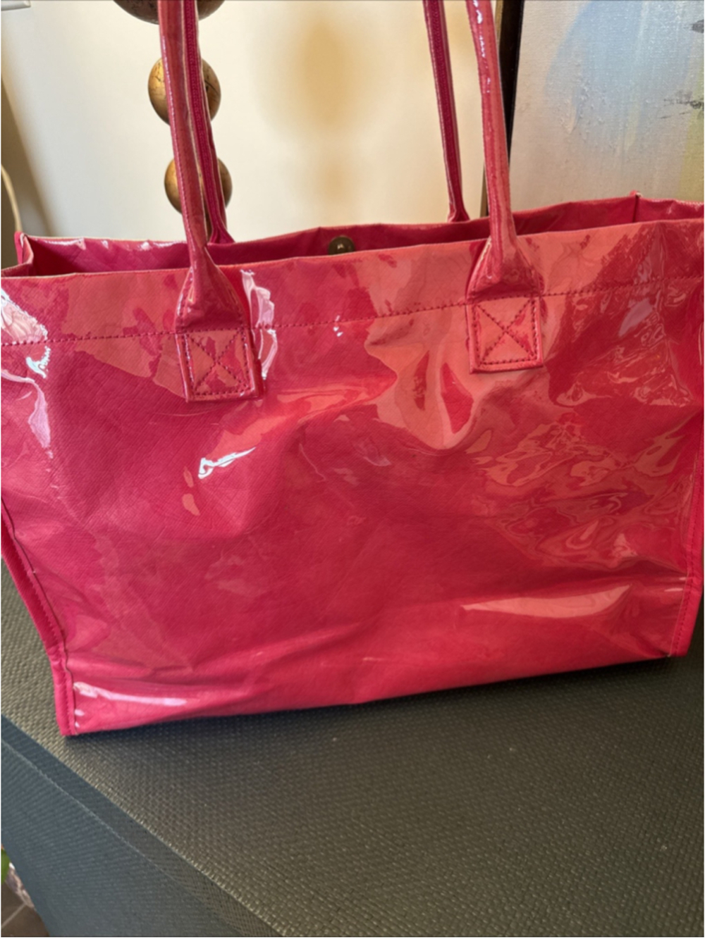 KALIDI Tote Bag Women Kraft Paper Pink Large - Picture 5 of 8